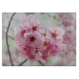 Cherry Blossom, Pink Flower Photography Cutting Board