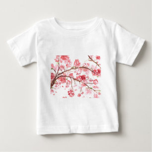 Cherry blossom pink flowers floral Sakura Girly Baby T-Shirt