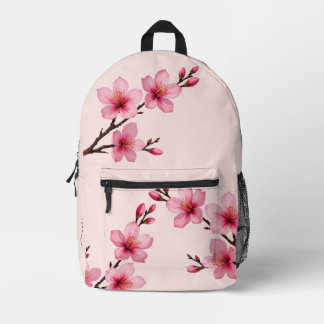 Cherry Blossom Pink Monogram Printed Backpack