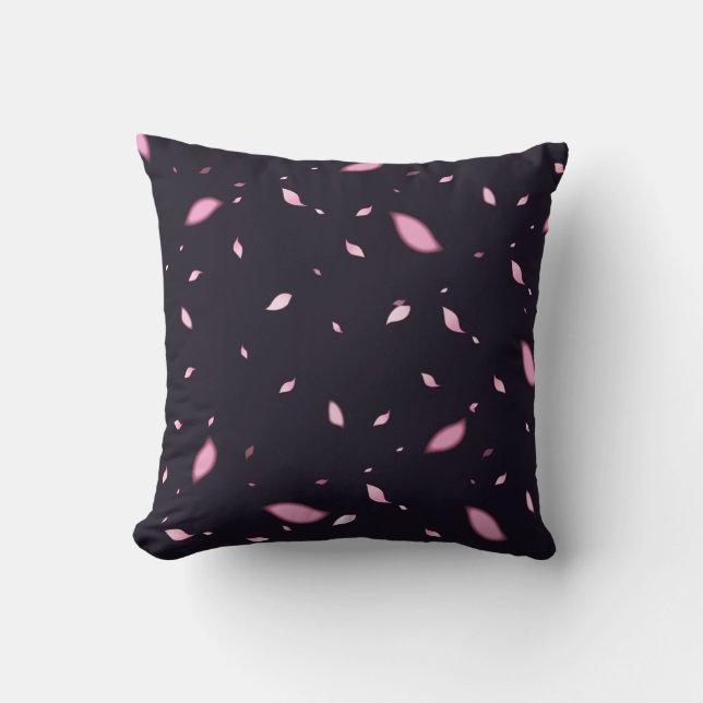 Cherry Blossom Pink navy floral Cushion (Front)
