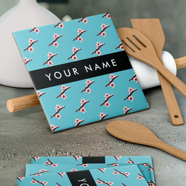 Cherry Blossom, Pink Sakura, Your Name Ceramic Tile (Creator Uploaded)