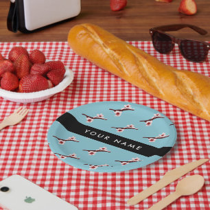 Cherry Blossom, Pink Sakura, Your Name Paper Plate