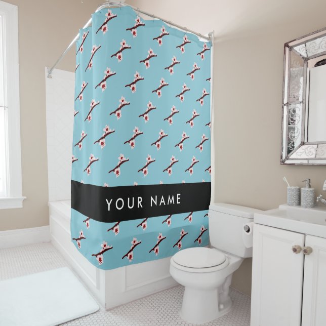 Cherry Blossom, Pink Sakura, Your Name Shower Curtain (In Situ)