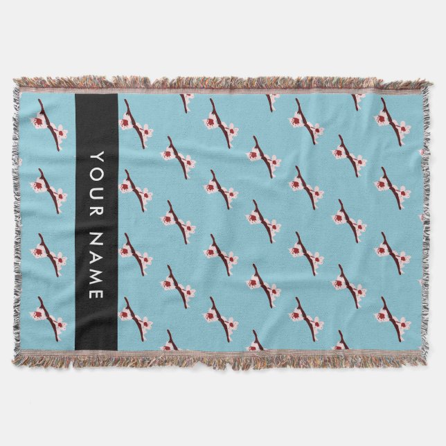 Cherry Blossom, Pink Sakura, Your Name Throw Blanket (Front)