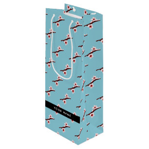 Cherry Blossom, Pink Sakura, Your Name Wine Gift Bag