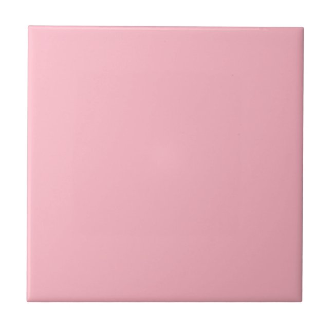 Cherry Blossom Pink Solid Colour Ceramic Tile (Front)