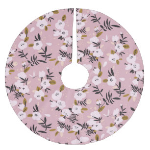 Cherry Blossom Pink: Tender Spring Brushed Polyester Tree Skirt