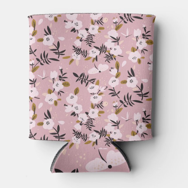 Cherry Blossom Pink: Tender Spring Can Cooler (Front)