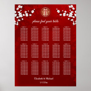 Cherry Blossom Pink White Wedding Poster