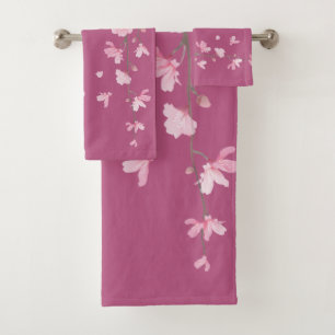 Cherry Blossom - Plum Bath Towel Set