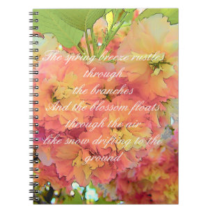 Cherry blossom poem notebook