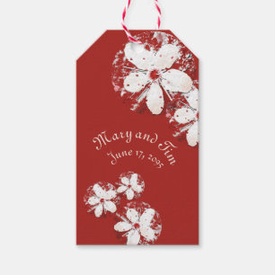 cherry blossom poetry red white elegant sakura gift tags