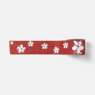 Cherry blossom poetry red white elegant sakura satin ribbon