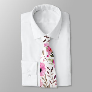 Cherry Blossom Pretty Pink Floral  Tie