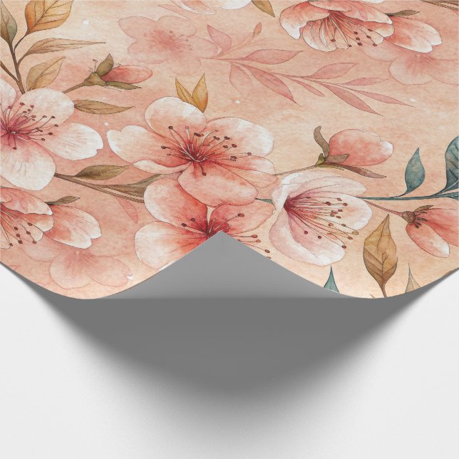 Cherry Blossom Print Wrapping Paper Roll (Corner)