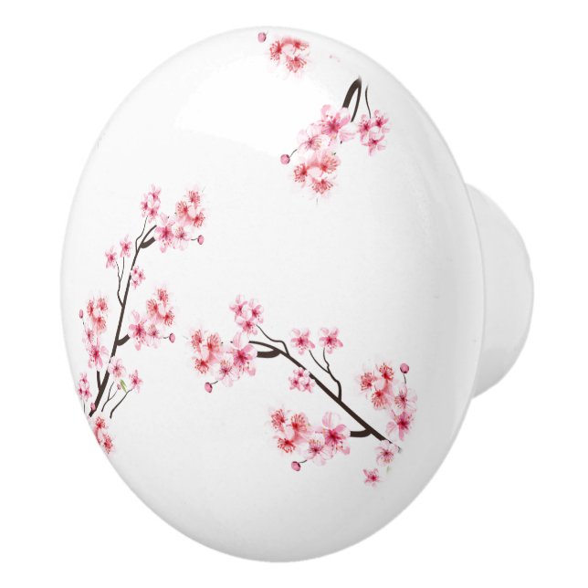 cherry blossom printed ceramic knobs (Right)
