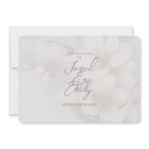 Cherry Blossom QR Code Wedding Invitation