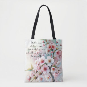 Cherry Blossom & Quote Tote Bag