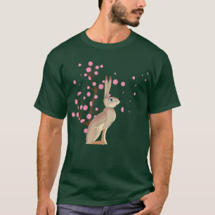 Cherry Blossom Rabbit Animal Japanese Sakura Flowe T-Shirt