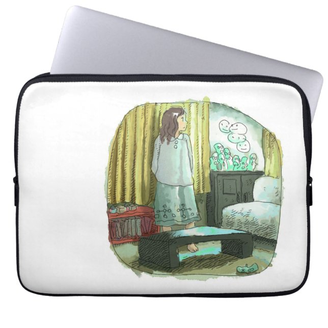 Cherry blossom rainbow laptop sleeve (Front)