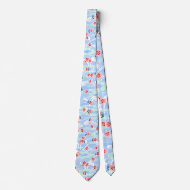 Cherry Blossom Rainstorm Tie (Front)
