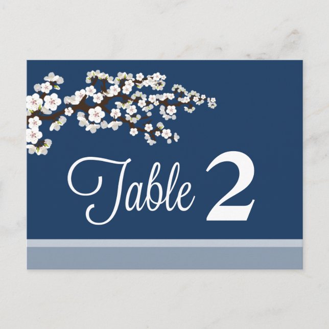 Cherry Blossom Reception Table Number Placecards Postcard (Front)