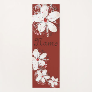 Cherry blossom red and white girly sakura yoga mat