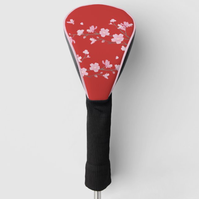 Cherry Blossom - Red Golf Head Cover (Front)
