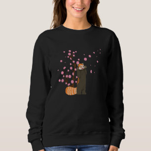 Cherry Blossom Red Panda Animal Japanese Sakura Fl Sweatshirt