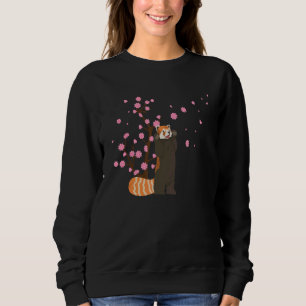 Cherry Blossom Red Panda Animal Japanese Sakura Fl Sweatshirt