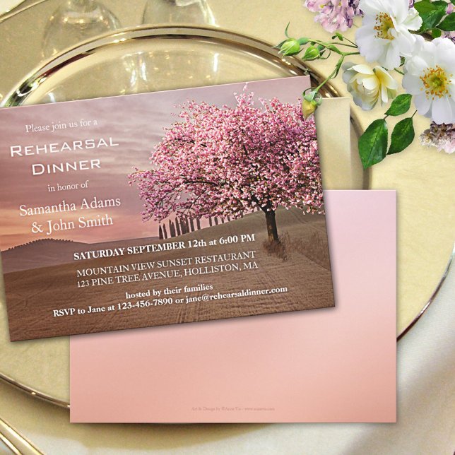 Cherry Blossom Rehearsal Dinner Invitation (Creator Uploaded)