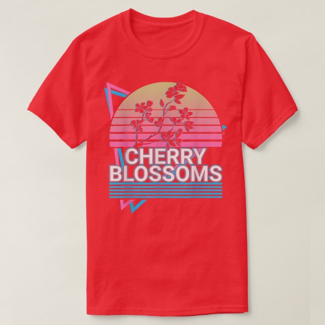 Cherry Blossom Retro T-Shirt (Design Front)