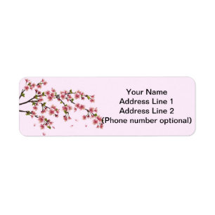 cherry blossom return address label