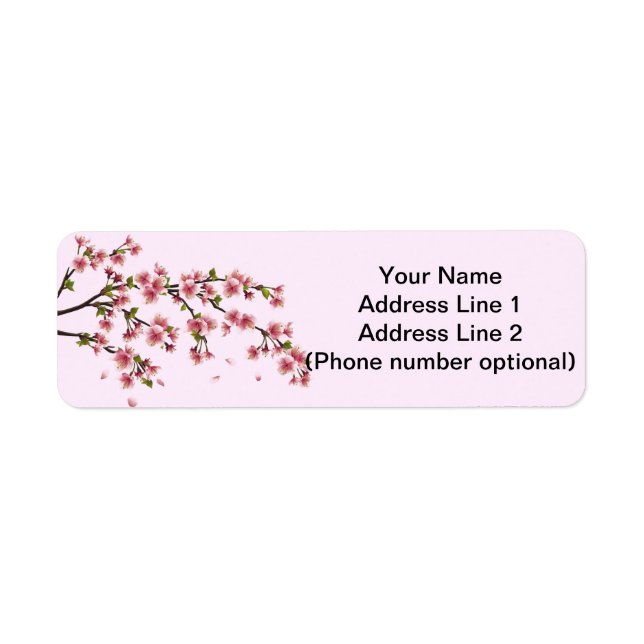 cherry blossom return address label (Front)
