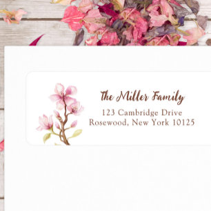 Cherry Blossom Return Address Label