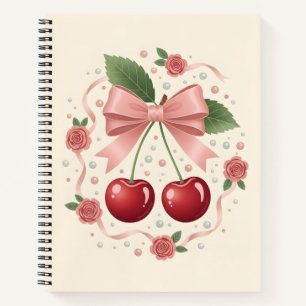 Cherry Blossom Ribbon Spiral Notebook