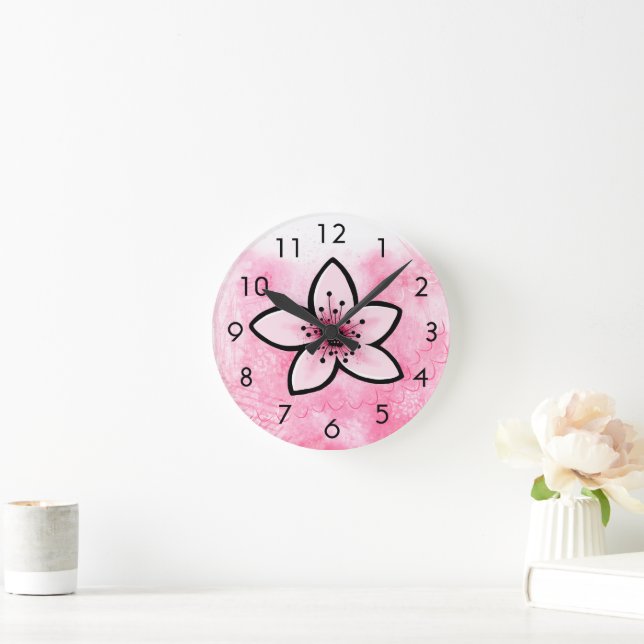 Cherry Blossom Round Clock (Home)