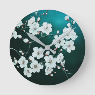 Cherry Blossom Round Clock