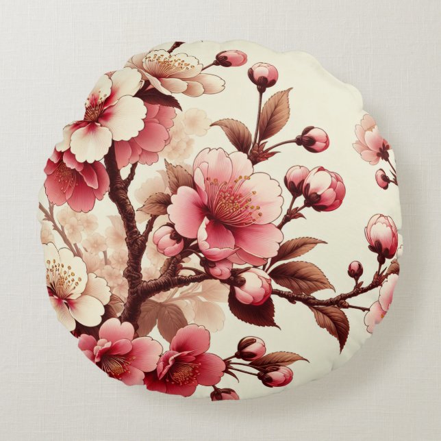 Cherry Blossom Round Cushion (Front)