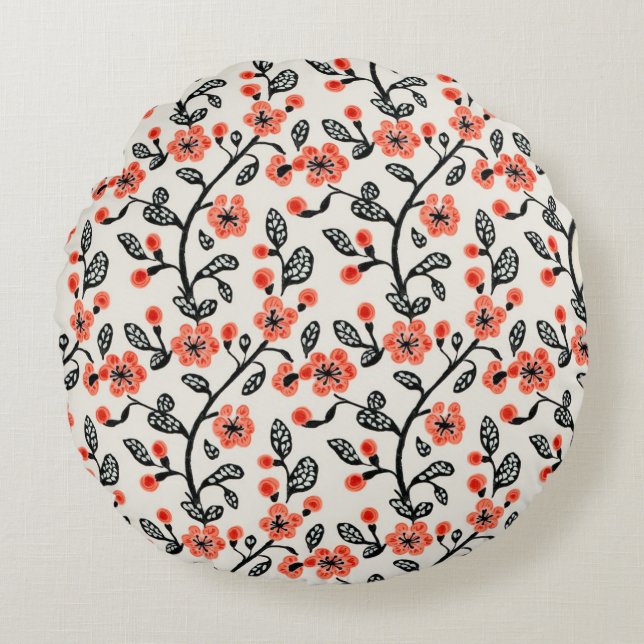 Cherry Blossom  Round Cushion (Front)