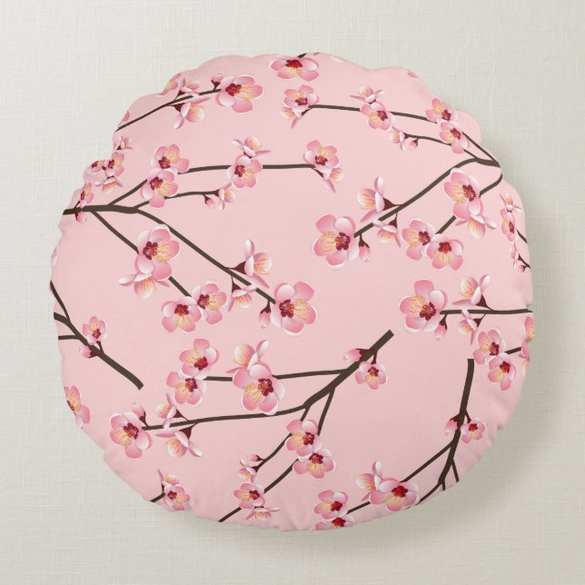Cherry Blossom Round Cushion (Front)