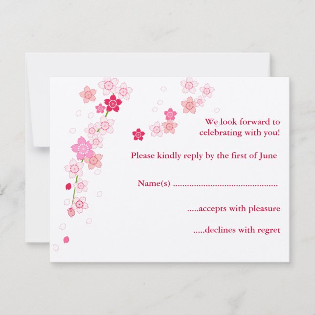 Cherry Blossom RSVP Card (Front)