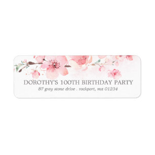 Cherry Blossom Rustic Pink Floral Address Label Return Address Label