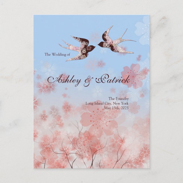 Cherry Blossom Sakura and Love Swallows Program (Front)