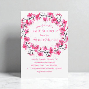 Cherry Blossom Sakura Flowers Baby shower Invitation