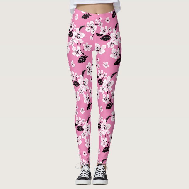 CHERRY BLOSSOM - SAKURA (LITE PINK) LEGGINGS (Front)