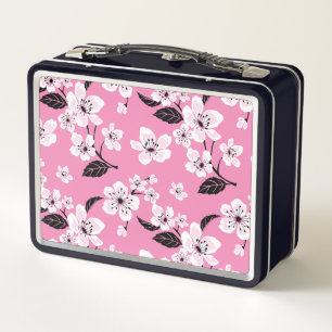 CHERRY BLOSSOM - SAKURA (LITE PINK) METAL LUNCH BOX