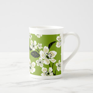 CHERRY BLOSSOM - SAKURA (MATCHA GREEN) BONE CHINA MUG