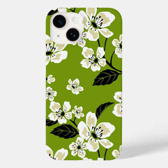 CHERRY BLOSSOM - SAKURA (MATCHA GREEN) Case-Mate iPhone CASE (Back)