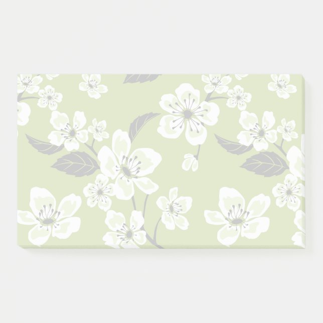 CHERRY BLOSSOM - SAKURA (MATCHA GREEN) POST-IT NOTES (Front)